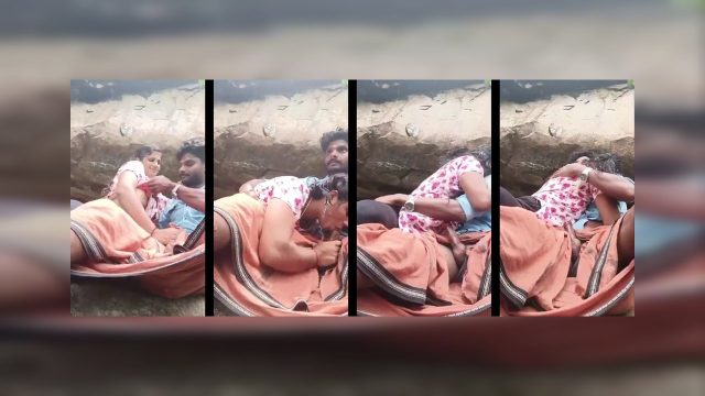 Hot South Indian Lovers Secret Rock Hideaway Intense Kissing and Steamy Blowjob